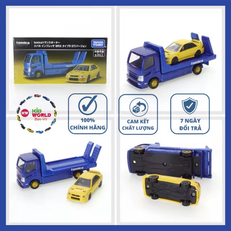 Xe mô hình Tomica Box Premium Transporter Subaru Impreza WRX Type R Sti Version. Tỷ lệ 1:64.