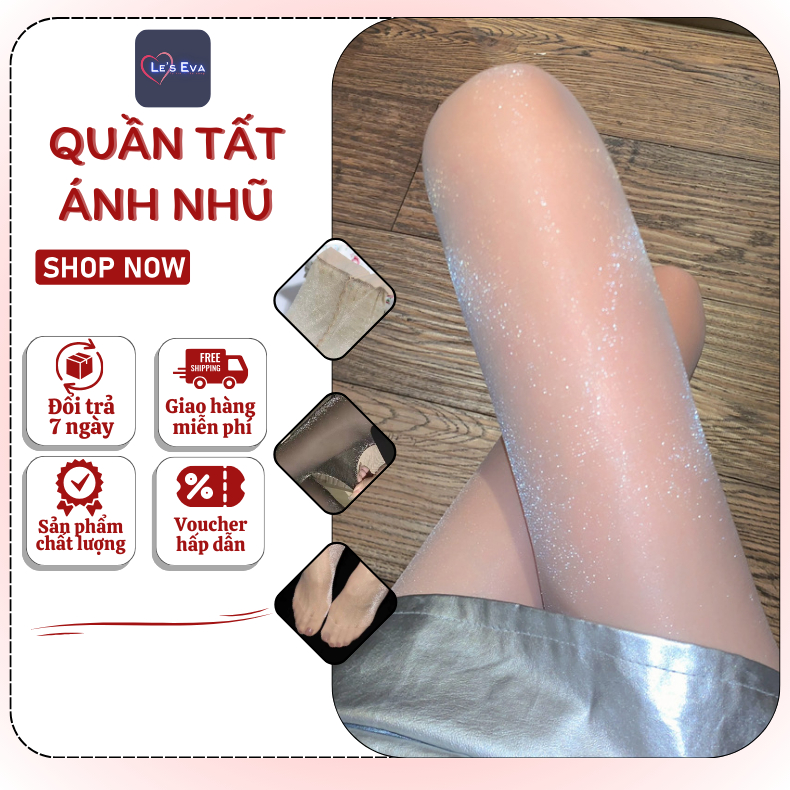 Quần Tất nữ ngọc trai lấp lánh bling bling trong suốt siêu mỏng quyến rũ siêu dai QT16 - Leeva Store
