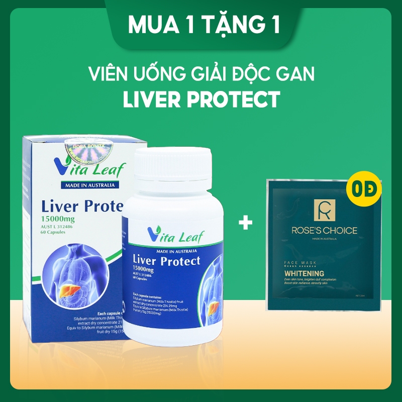 Viên Uống Giải Độc Gan Liver Protect Làm Mát Gan Tăng Cường Chức Năng Gan Lọ 60 Viên Rosa Bonita