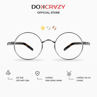 Gọng kính tròn nam nữ DOKCRAZY NOVA Hợp Kim dáng tròn phù hợp mặt nhỏ,chống ánh sáng xanh,tia UV400
