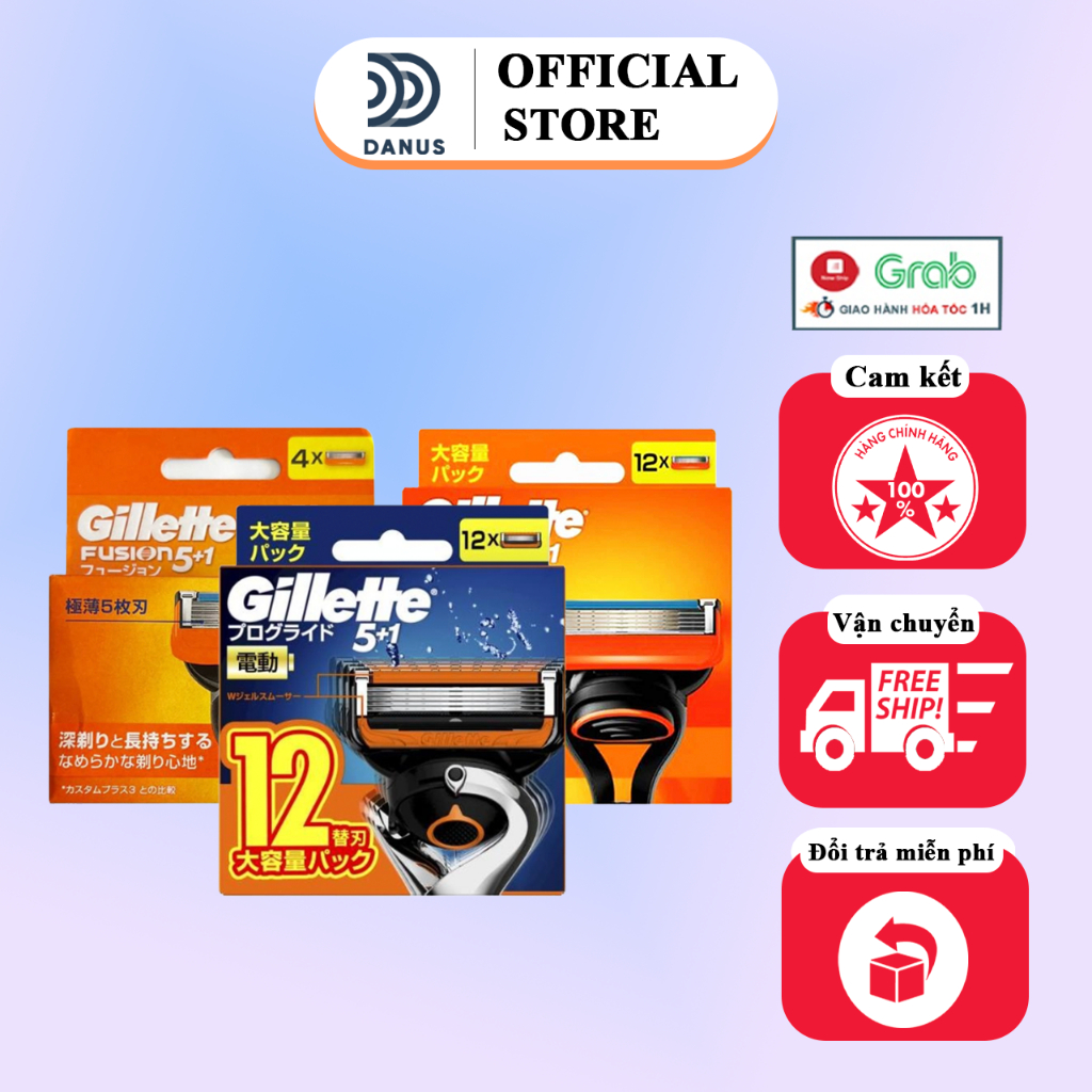 Lưỡi Dao Cạo Râu Gillette 5 lưỡi Gillette Fusion 5 - Proglide 5 - Proshield 5 Nhật Bản