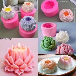  Khuôn Silicon Búp Sen Hoa Sen 4D DIY Đổ Sáp Nến Xà Phòng Rau Câu Trang Trí PUPUKIDS 