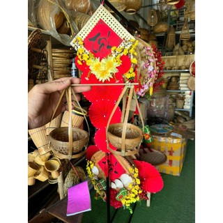 Quang gánh mây tre trang trí, decor