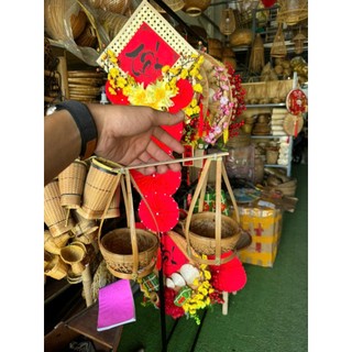 Quang gánh mây tre trang trí, decor