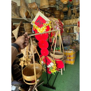 Quang gánh mây tre trang trí, decor