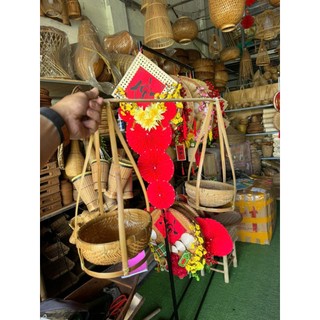 Quang gánh mây tre trang trí, decor