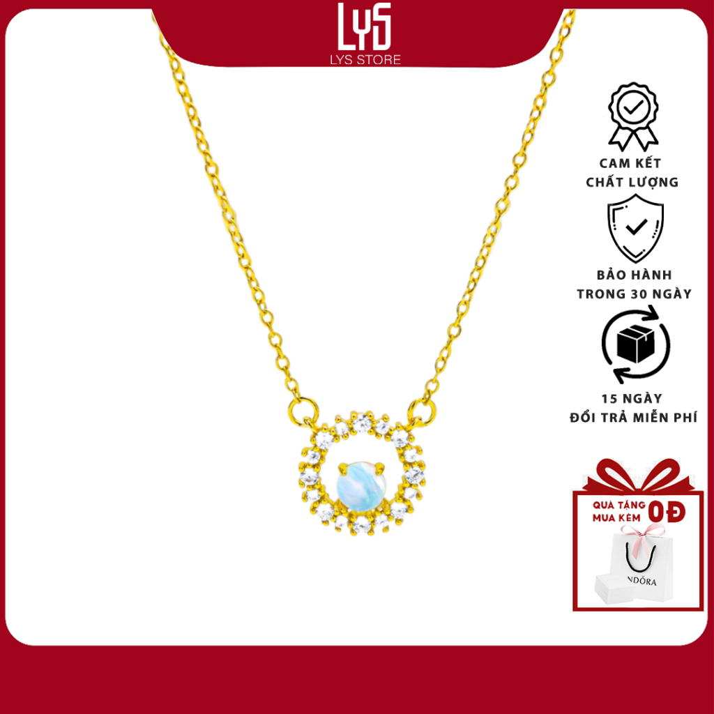 Dây chuyền bạc Lys Circle 6420GG - Dây chuyền chuẩn Bạc S925 Fullbox hộp PAN đầy đủ phụ kiện PAN
