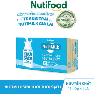 (HỎA TỐC HCM) THÙNG 12 HỘP 1L/ 48 BỊCH 220ML NUTIMILK SỮA TƯƠI TƯƠI SẠCH  - NUTIFOOD