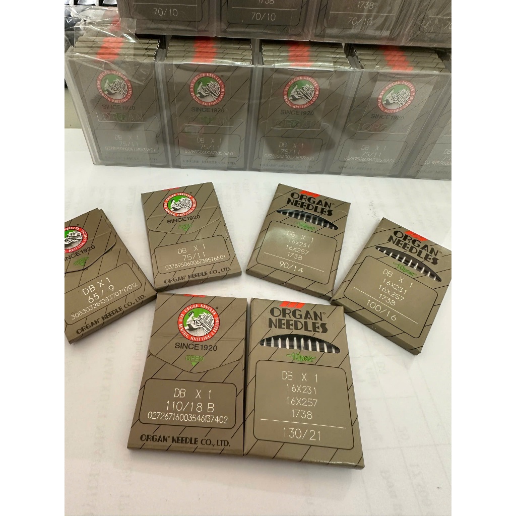 Kim Nhật DBx1 ORGAN – Dùng Cho Máy May 1 Kim Công Nghiệp, Đủ Size (Vỉ 10 Cái)