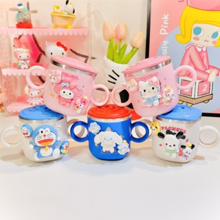 Ly Uống Nước, Ly Uống Sữa Inox 304 Cho Bé Có Vạch Chia Kèm Ống Hút