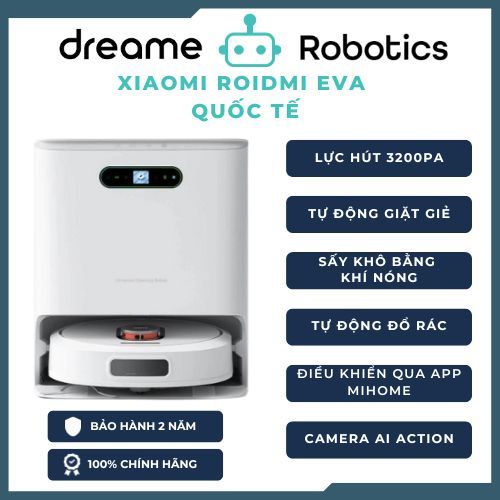 Robot Hút Bụi Lau Nhà Dreame bot W10s Pro/Xiaomi Roidmi Eva Tự Giặt Giẻ, Sấy Khô
