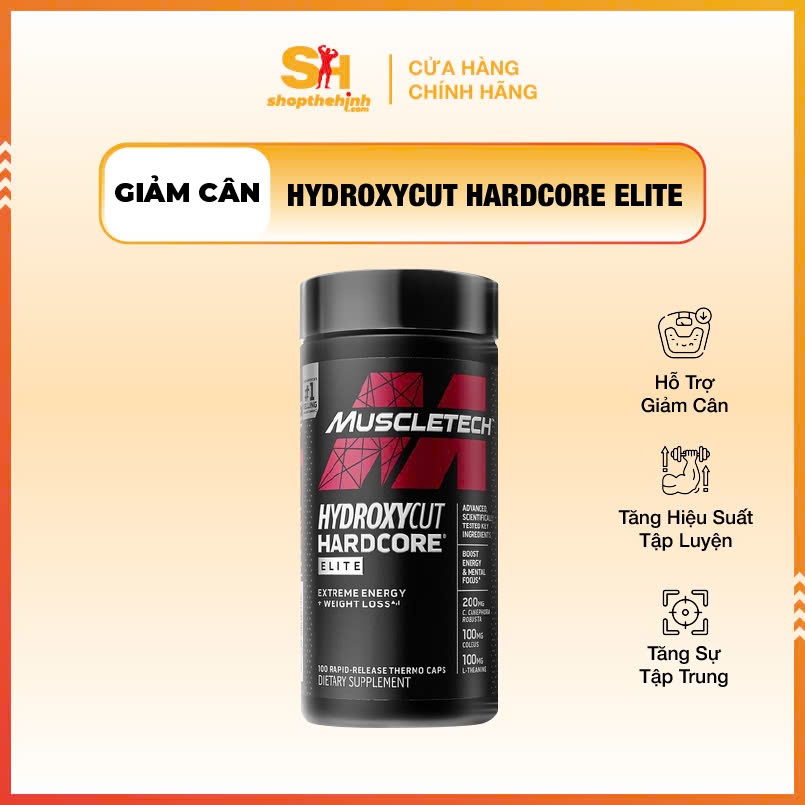 Muscletech Hydroxycut Hardcore Elite - Viên Giảm Mỡ Cấp Tốc, Giảm Cân Mạnh Mẽ