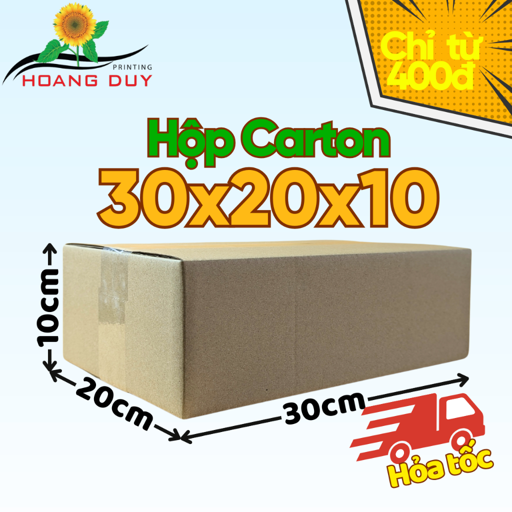Combo 20 Hộp Carton Đóng Hàng 30x20x10