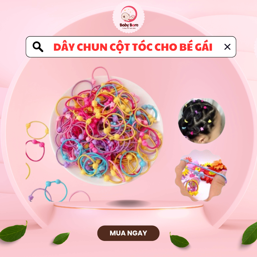 Set 5 dây chun buộc tóc cho bé gái