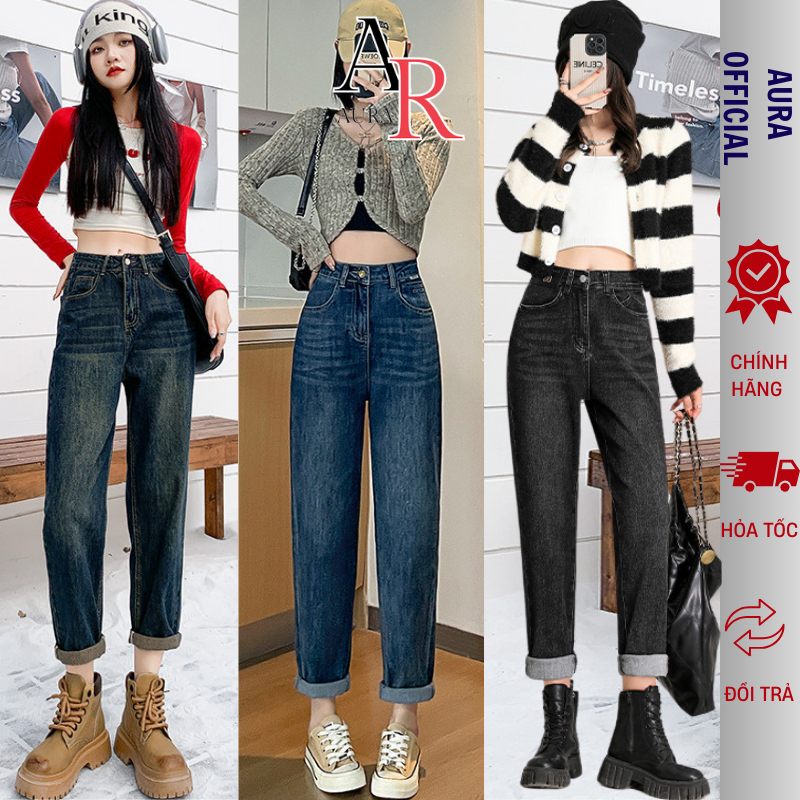 Quần jean baggy nữ Avocado quần bò nữ cạp cao phong cách trẻ trung năng động