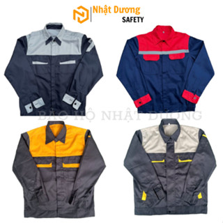 Áo bảo hộ lao động nam dài tay vải kaki bền chắc, đồ bảo hộ lao động thoáng mát cho công nhân