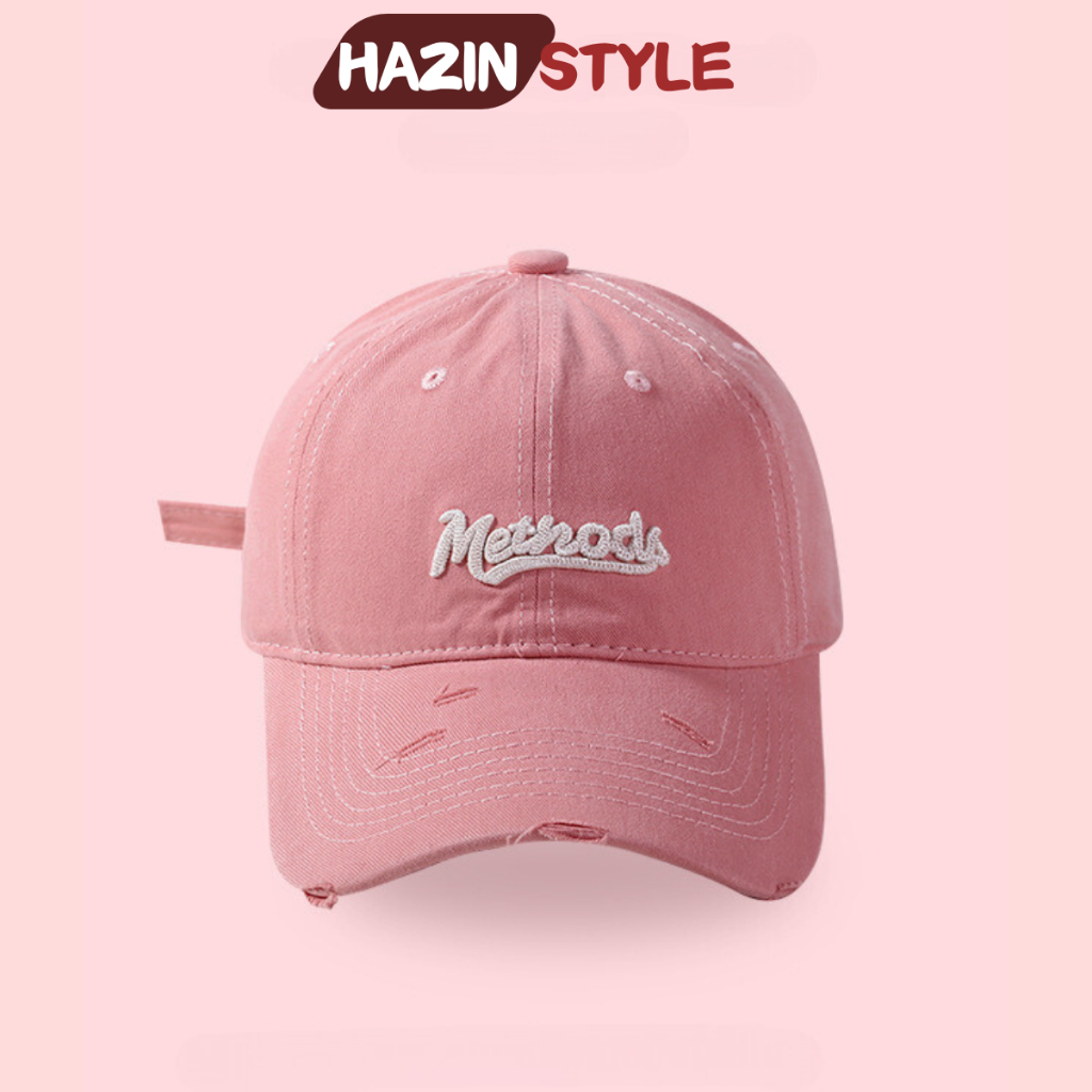 Mũ lưỡi trai HAZIN Method phối rách chất vải kaki cao cấp, nón lưỡi trai form cứng thời trang nam nữ