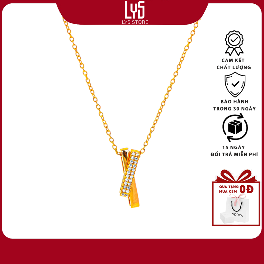 Dây chuyền bạc Lys Cross Design 6422RG - Dây chuyền chuẩn Bạc S925 Fullbox hộp PAN đầy đủ phụ kiện P