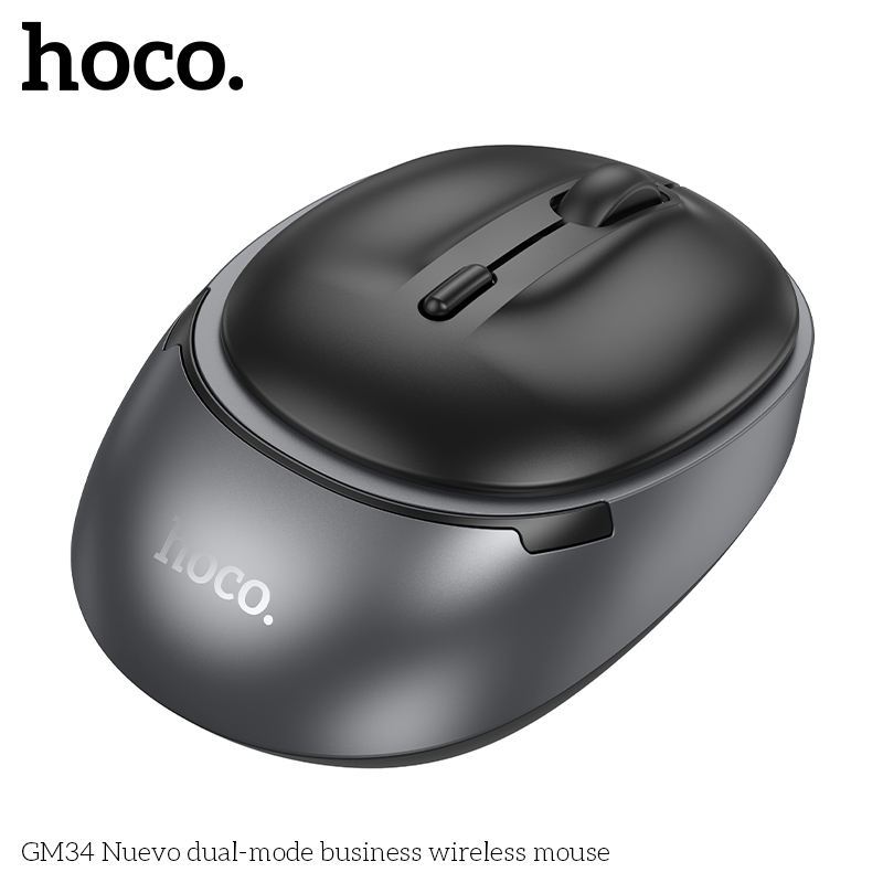 Chuột không dây Hoco GM34 dùng sóng 2.4g + bluetooth tiện lợi, nút bấm 4D, hai màu đen trắng