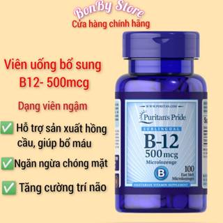  Viên uống bổ sung vitamin B12 500mcg dạng viên ngậm Puritan's Pride 
