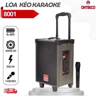[TẶNG KÈM MICRO] Loa Bluetooth ONTEKCO 8001 300W, Hát Karaoke Tại Nhà, Âm Thanh Hay, Bass Chuẩn