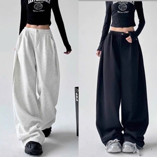 Quần Jogger Nữ Ống Rộng Cạp Chun - Cúc Inox Chất Nỉ Cotton Dày Dặn Mềm Mại Không Xù Có Dây Rút