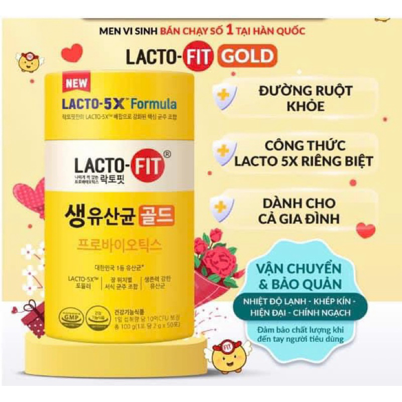 Men Vi Sinh Lacto Fit Hàn Quốc Hộp 50 gói
