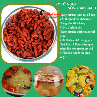 Kỷ Tử Ngọt Hữu Cơ SallyFood 250g 100g 50g Câu Kỷ Tử Đỏ Ninh Hạ Sấy Khô Dẻo Hàng Loại 1 Dưỡng Nhan Sỉ Nông Sản Quê Sạch