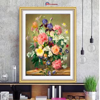 Tranh đính đá bình hoa nghệ thuật DD9813 (50cm x 60cm)