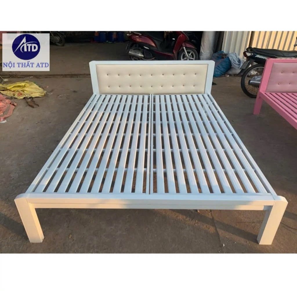 giường sắt_giường ngủ 1m8*2m lắp ráp nhiều màu giá rẻ