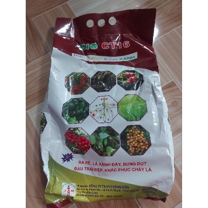 Phân bón gốc: BIO CT16 (túi 5kg)