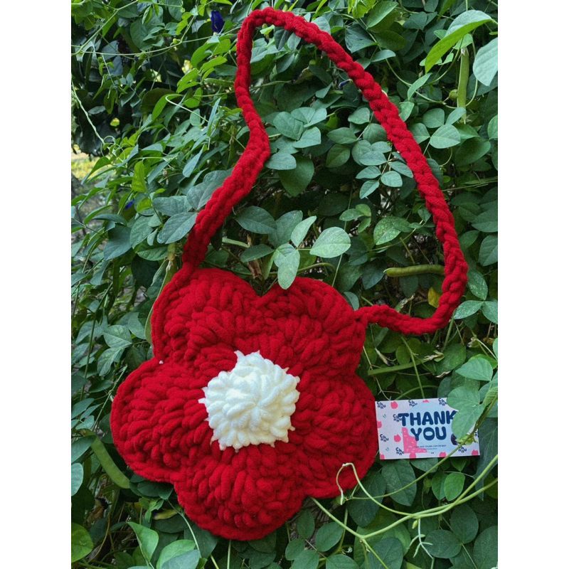 TÚI HOA BLOOMBAG LEN, TÚI HOA 5 cánh HandMade , TÚI HOA LEN, TÚI LEN TIỆM NHÀ CHUNN, TÚI CUSTOM RIÊN