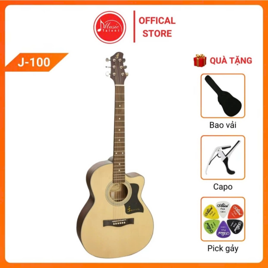Guitar Ba Đờn J100- Guitar Acoustic- Guitar mới - Nhạc cụ Music Talent