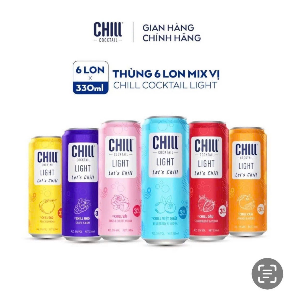 GG-Chill cocktail light thùng 12 lon mix vị