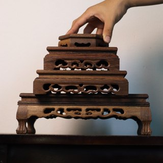  Đế gỗ đôn gỗ kệ gỗ trưng bày tượng Phật của Am Mây decor Phật giáo trang trí góc thiền trà an nhiên 