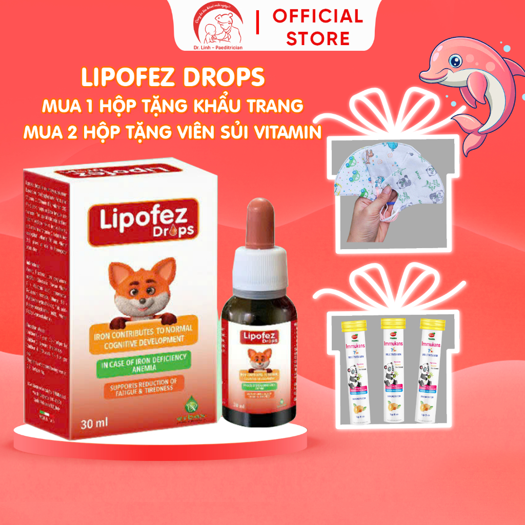 Sắt Amin LIPOFEZ Dạng Nhỏ Giọt; Bổ Sung Sắt, Vitamin Và Khoáng Chất Giúp Hỗ Trợ Tạo Máu, Giảm Mệt Mỏ