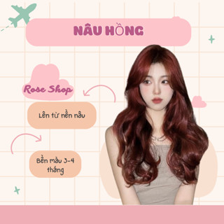  Thuốc nhuộm tóc MÀU NÂU HỒNG Nhuộm Tại Nhà Lên Từ Nền Nâu - Vàng Tone Sáng Da 