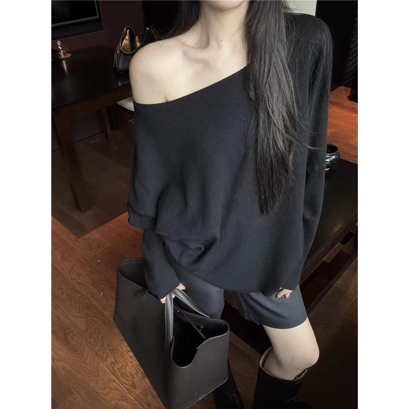 Áo trễ vai tay dài phong cách, Áo lệch vai chất tăm lông thỏ Sang chảnh m664 | BigBuy360 - bigbuy360.vn