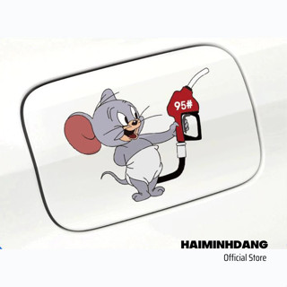 Decal Dán Xe nắp bình xăng Jerry, decal dán xe chất liệu PVC cao cấp