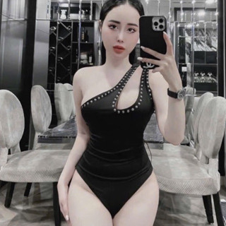  HOẢ TỐC   Bodysuit 2 dây khoét eo cao Áo bodysuit khoét eo áo liền thân 2 dây ôm body thêu chữ Marry hack eo chất 