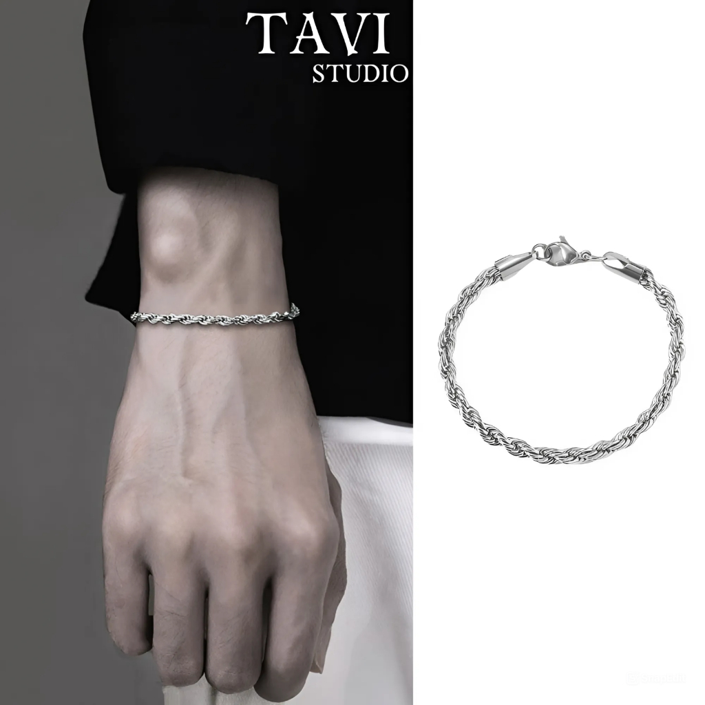 Vòng Tay Nam Smooth Men's Titan Không Gỉ Streetwear Màu Vàng Bạc Phụ Kiện Trang Sức Lắc Tay Nam Nữ Unisex Tavi Studio