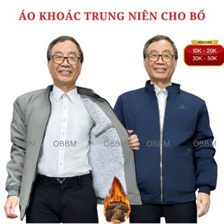 Áo khoác nam trung niên lót lông cho bố ms615 -  cực ấm và sang trọng ( 1-1.5kg/chiếc)