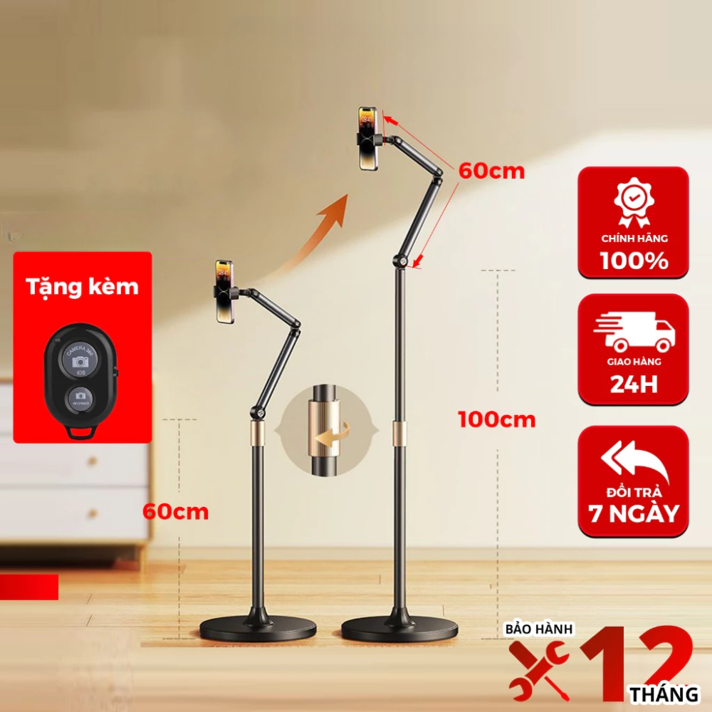 Giá đỡ Điện thoại cao cấp xoay 360 L0X3 HULAKO livestream,quay chụp sản phẩm,hỗ trợ làm vlog,quay nấu ăn, review, selfie | BigBuy360 - bigbuy360.vn