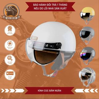 Kính Cúc Bấm Ngắn Chắn Gió Cao Cấp - Loại Tốt - Đa Dạng Màu - Gắn Nón Bảo Hiểm, Mũ Bảo Hiểm Napoli