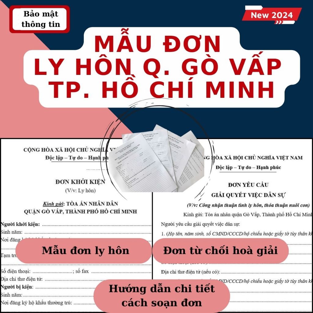 Mẫu đơn ly hôn Quận Gò Vấp