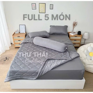 Bộ 5 Món nệm 3-25cm Chăn Ga Gối Thun lạnh Hàn Quốc (giao theo hình)