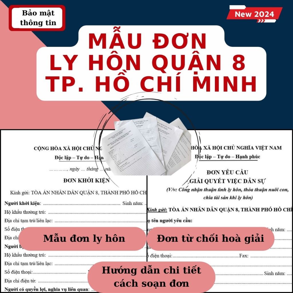Mẫu đơn ly hôn Quận 8 mới nhất