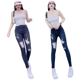 Quần jean nữ lưng cao co giãn BigSize, quần bò cạp cao bigsize skinny jeans dáng ôm dài 4332 MLJ 60kg 70kg 80kg 90kg