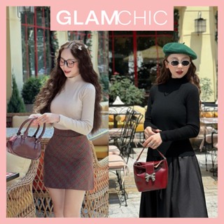 Áo Len Tăm Dài Tay Cổ Thấp Giữ Nhiệt Thu Đông, Chất Len Mịn Dễ Phối Đồ Glamchic