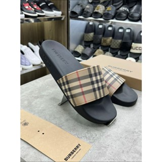 Dép Nam Nữ BÚP BƠ RY Quai Cao Su Nâu Kẻ Sọc Full Box